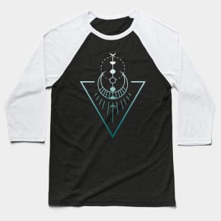 geometric triangle with moon phases Baseball T-Shirt